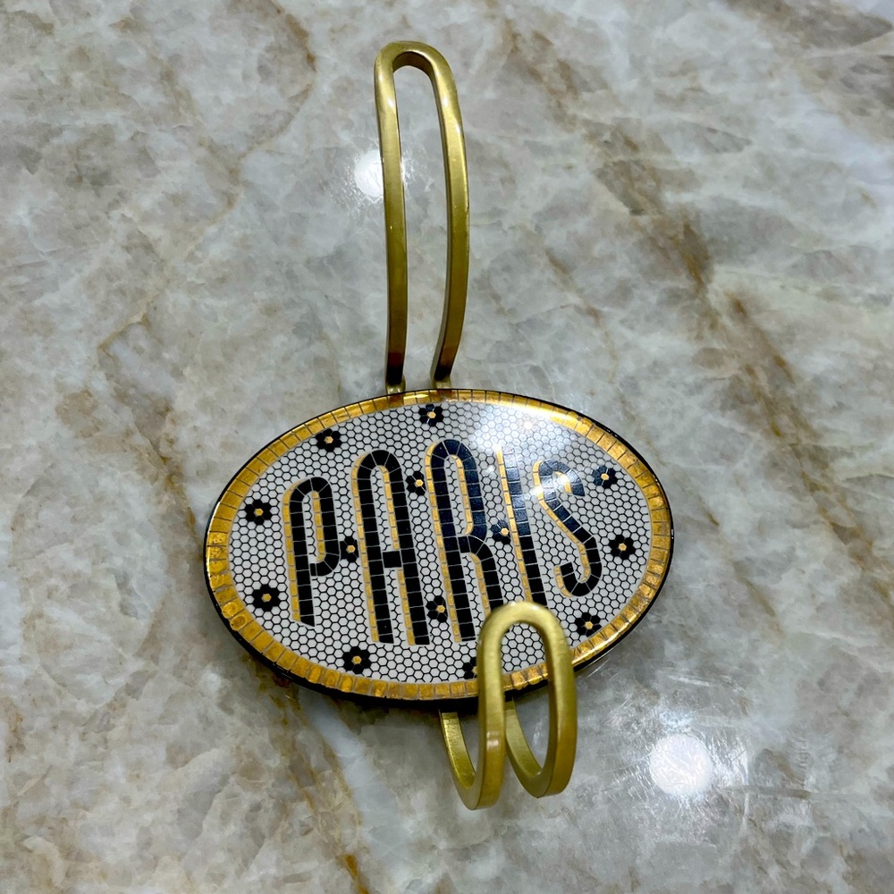 Anthropologie Gold and Black Bistro Paris Wall Hook